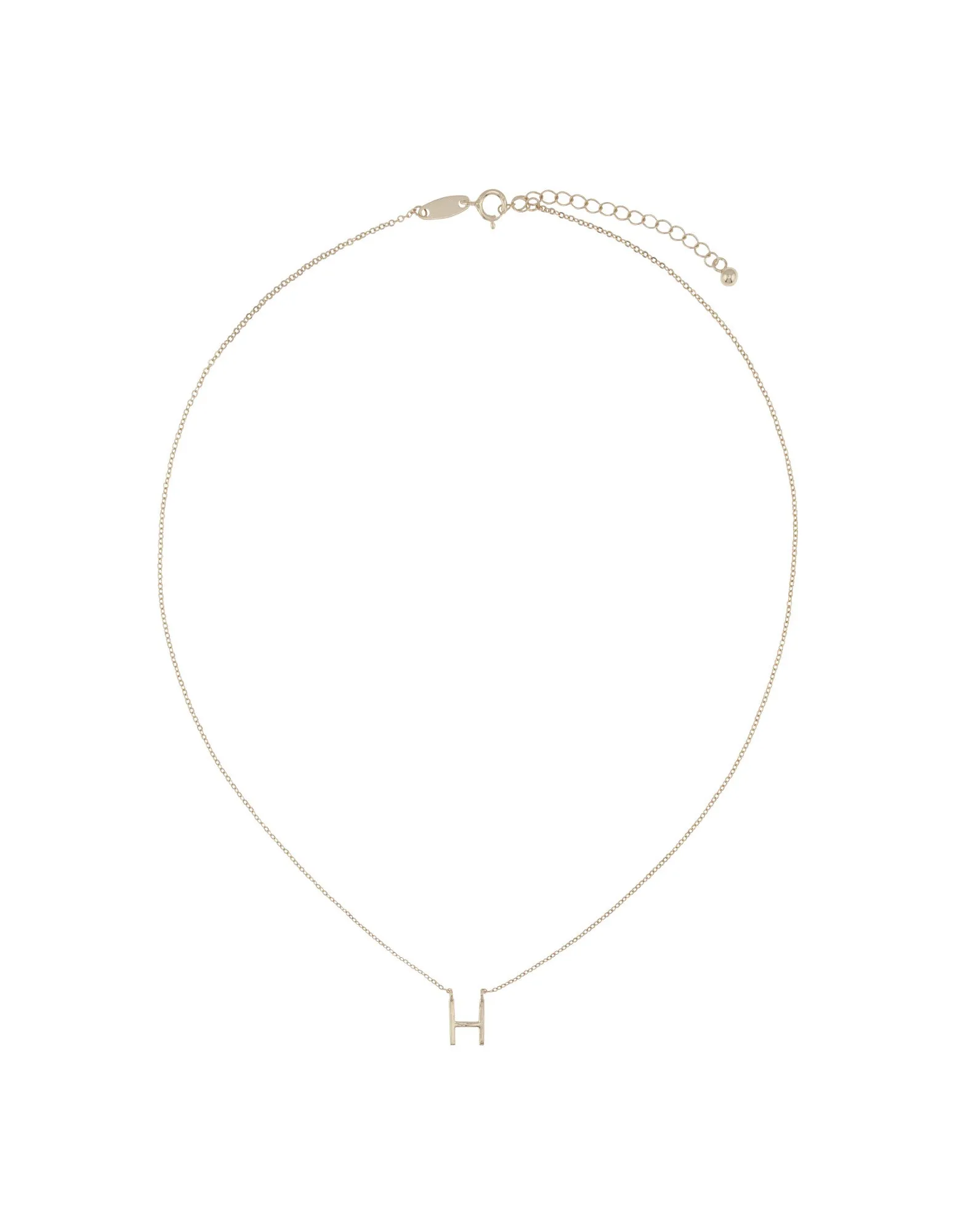 Elly Lou Timeless Initial Necklace - H- Silver