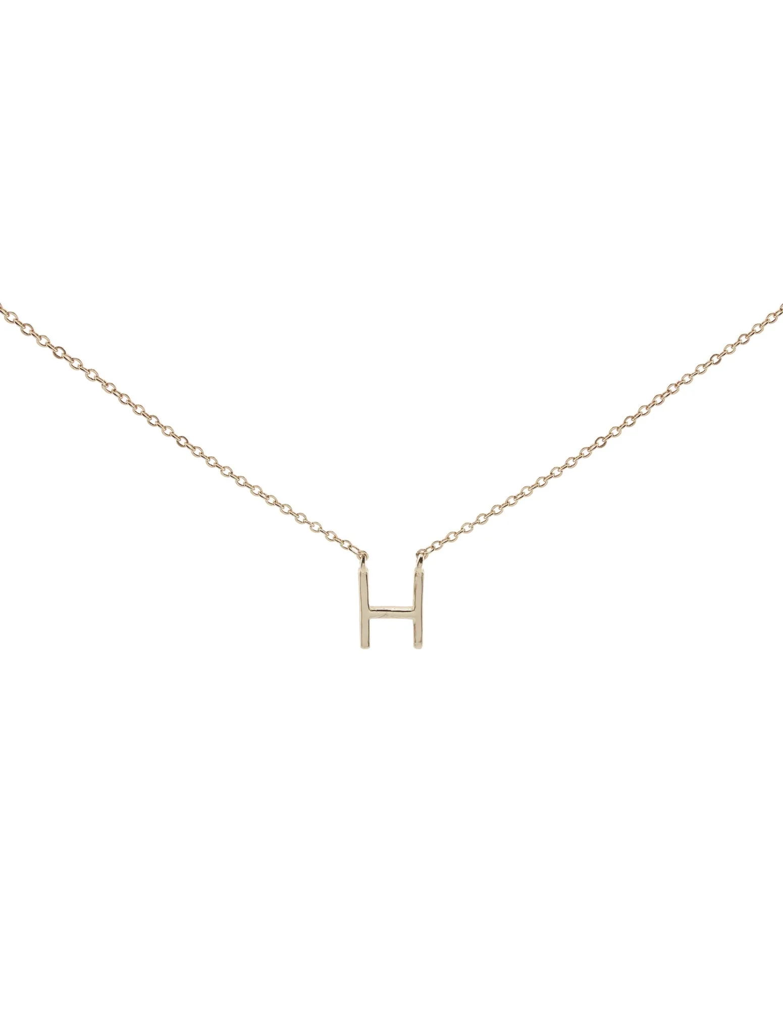 Elly Lou Timeless Initial Necklace - H- Silver