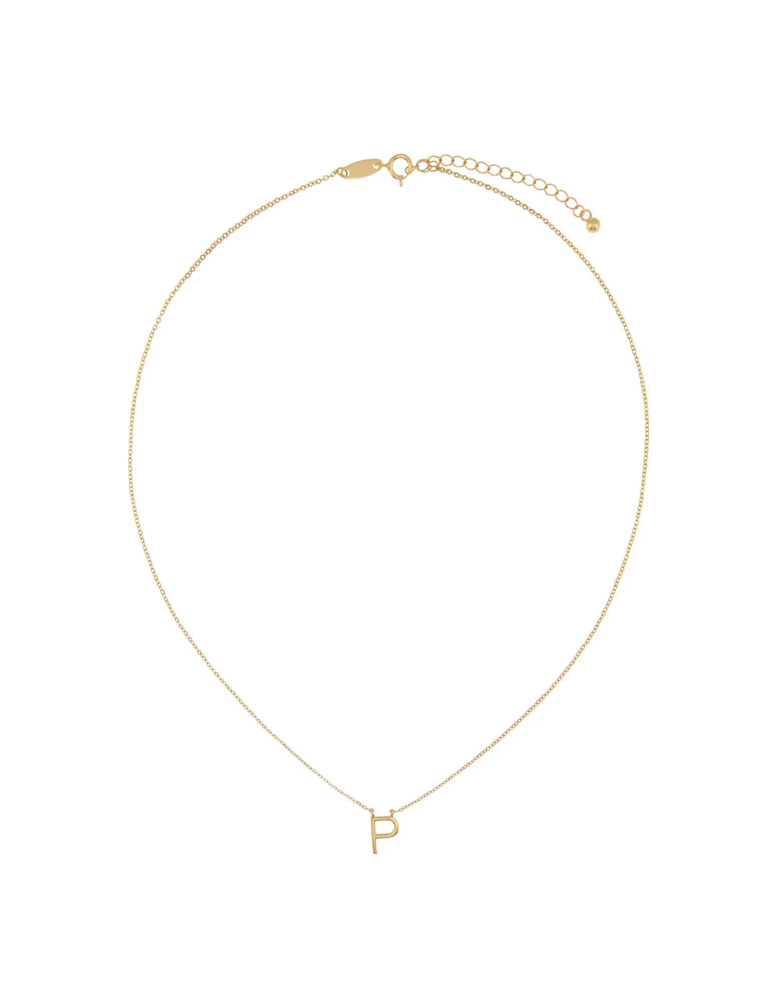 Elly Lou Timeless Initial Necklace - P- Gold