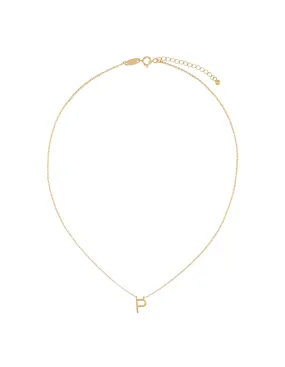 Elly Lou Timeless Initial Necklace - P- Gold