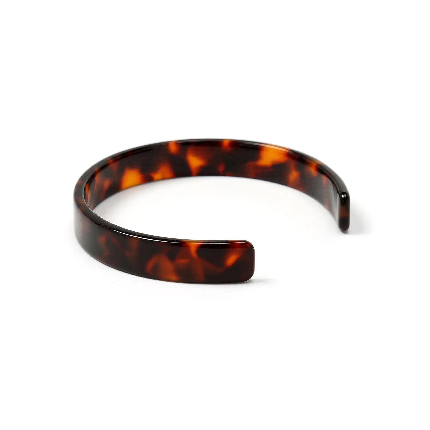 Fashion Brown Golden Acrylic Tortoise Shell Wide Cuff Bangle Bracelet