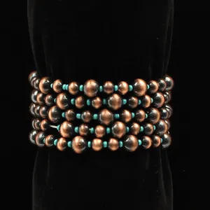 FAUX COPPER NAVAJO PEARL STRETCH BRACELET