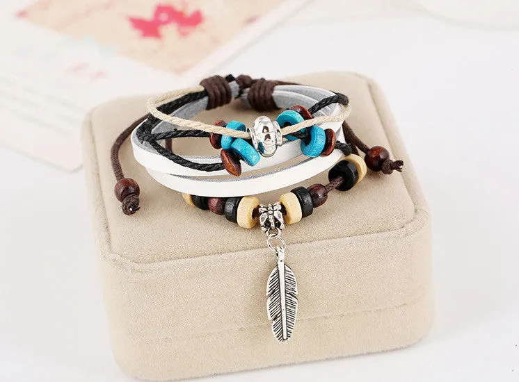 Feather Leather Bracelet