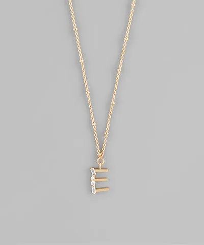 Gold Crystal Initial Necklace