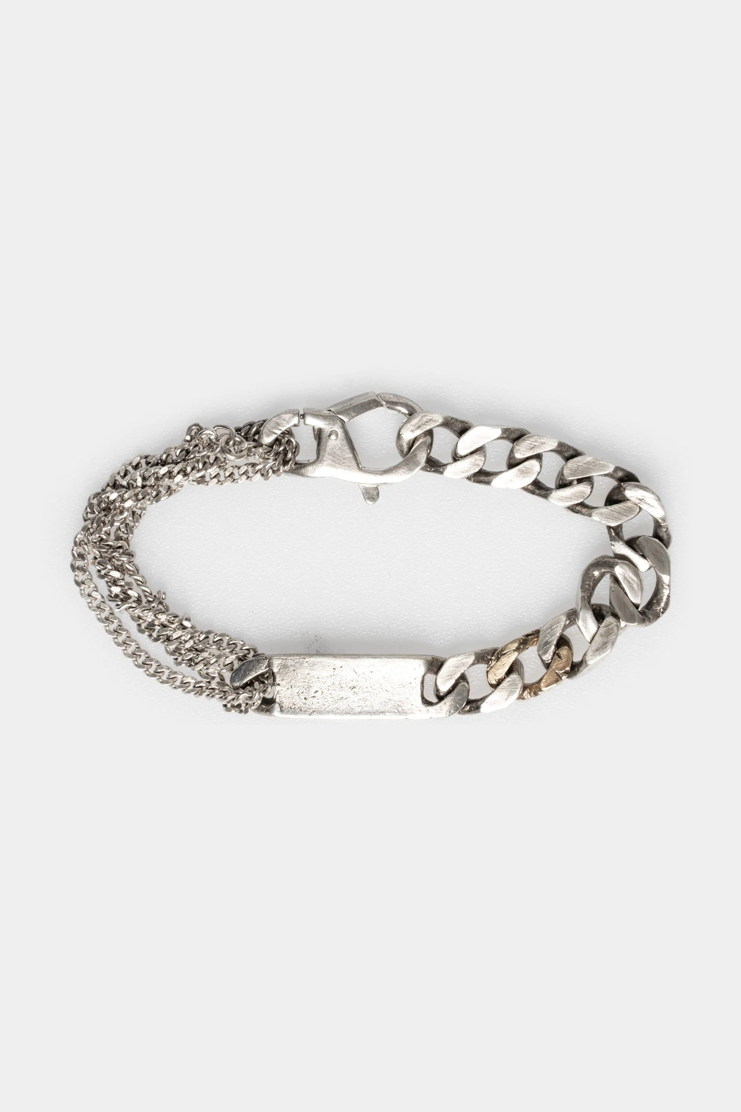 Gold link raw chain bracelet