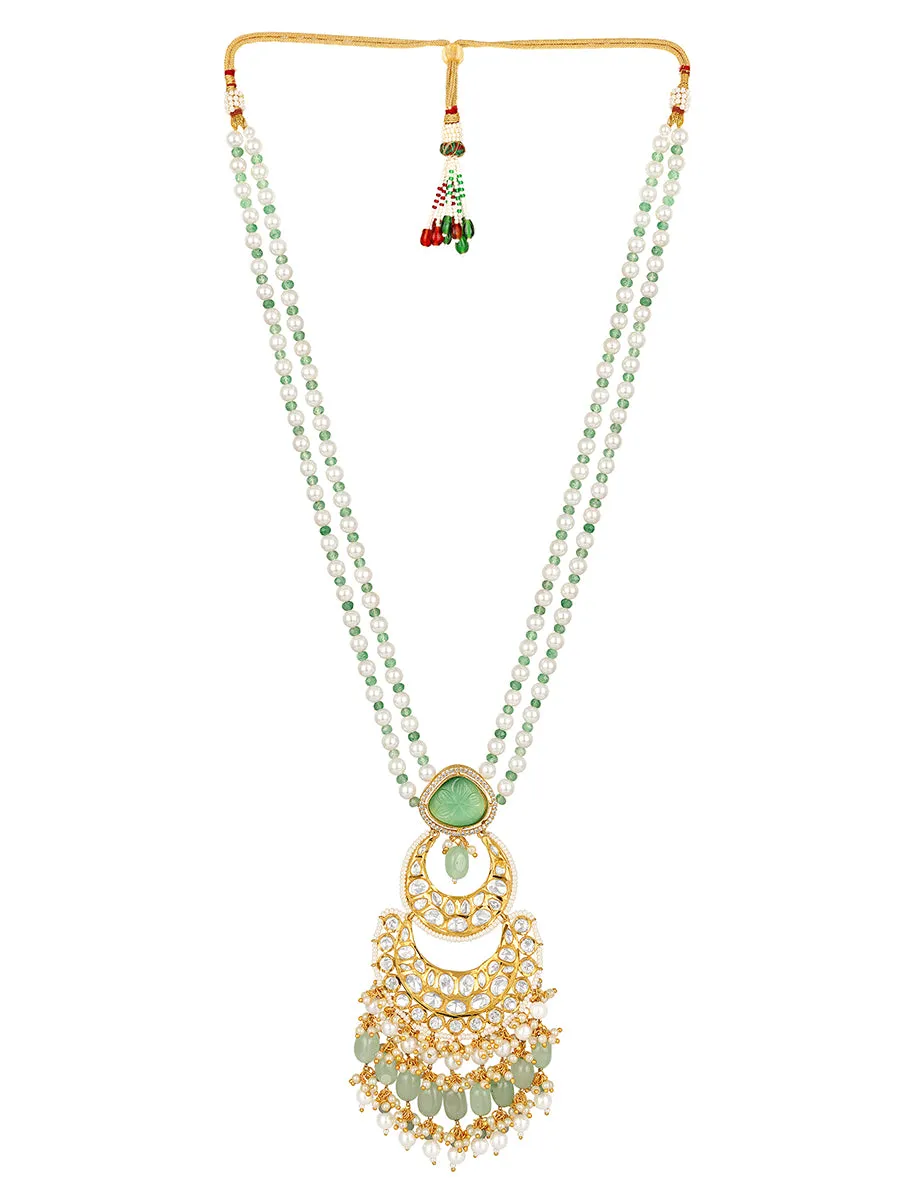 Golden and Mint Gree, Kundan Polki Necklace Set