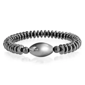 Grey Stacking Multi Strand Hematite Bead Bracelet Women Magnetic Clasp