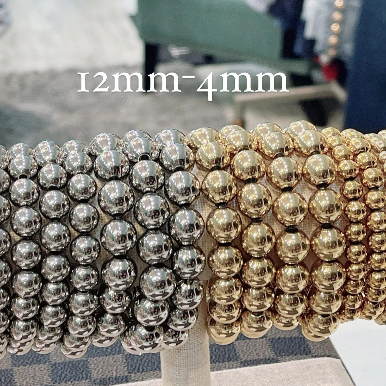 GTHIF Gold Beaded Stretch Bracelets