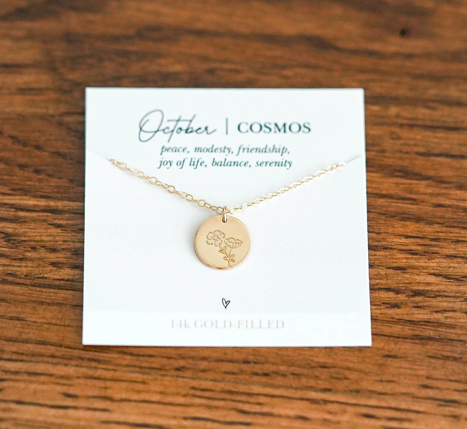 Hand Stamped Birth Flower Necklaces