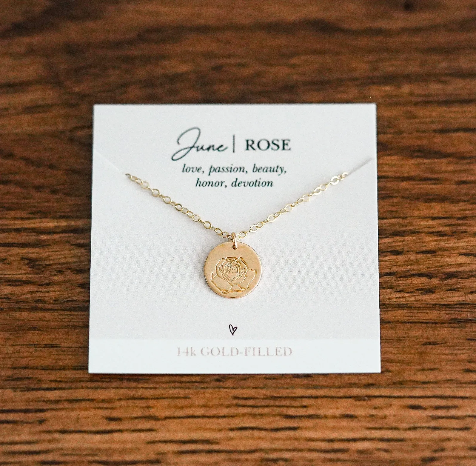 Hand Stamped Birth Flower Necklaces