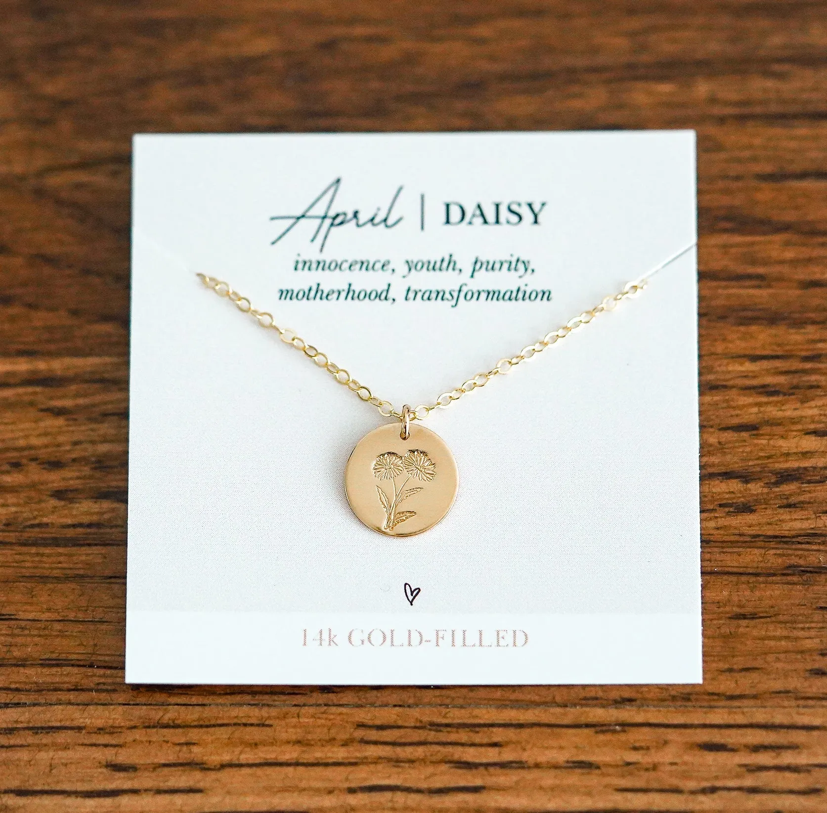 Hand Stamped Birth Flower Necklaces