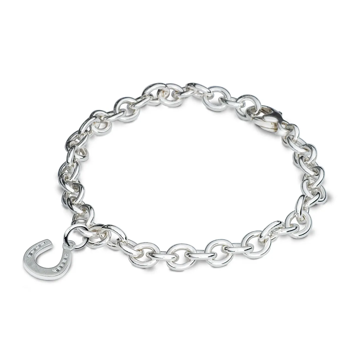 Horse Shoe Silver Charm Bracelet