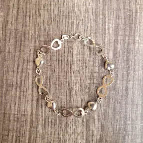 Infinite & heart 925 silver bracelet