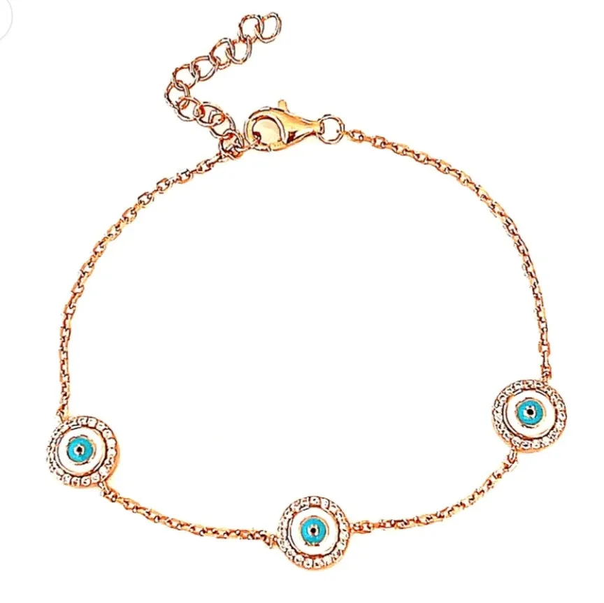 Kaliope evil eye bracelet Silver, Rose Gold, Gold