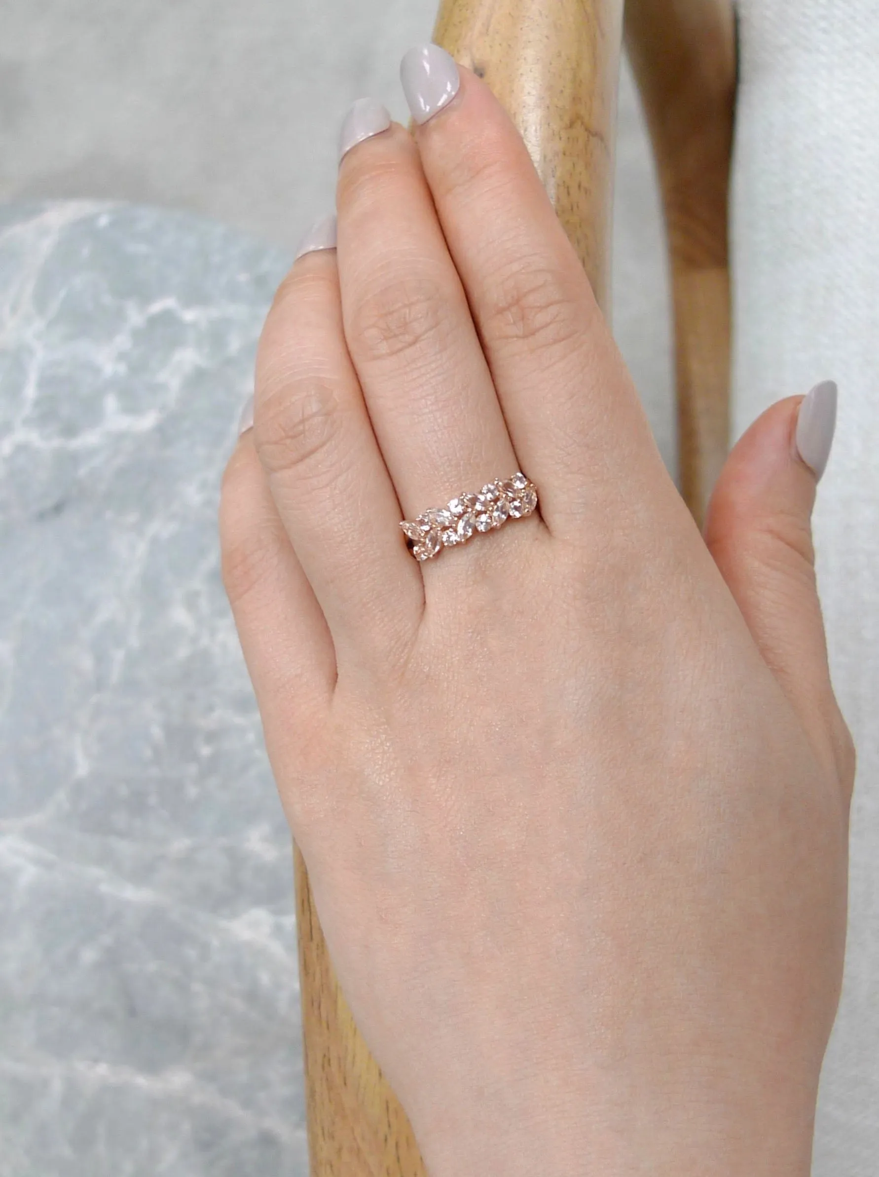 Marquise Cut Morganite Ring in Rose Gold