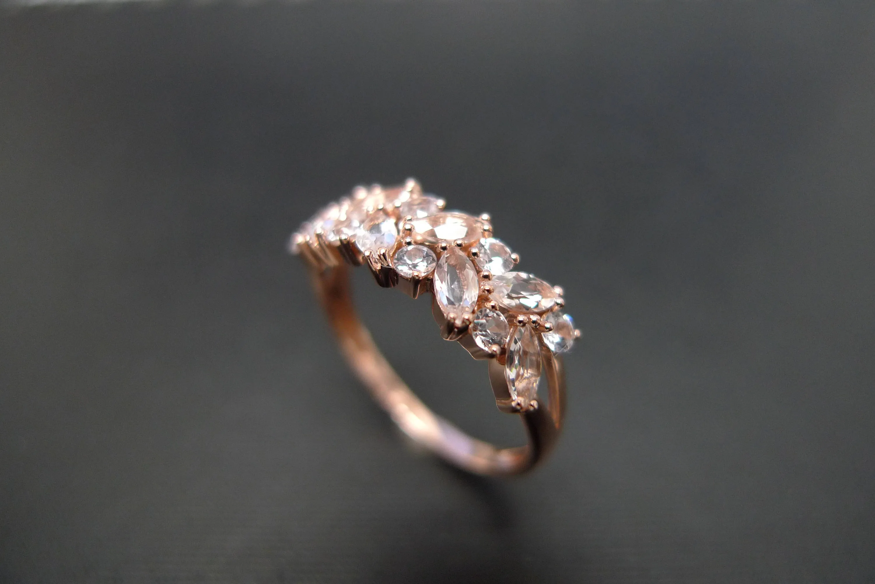 Marquise Cut Morganite Ring in Rose Gold