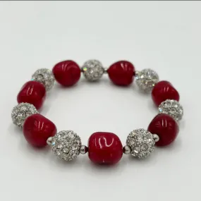 Mens Bead Bracelets Red