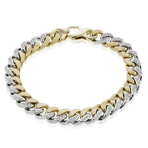 Men's Bracelet in 14k Gold with Diamonds