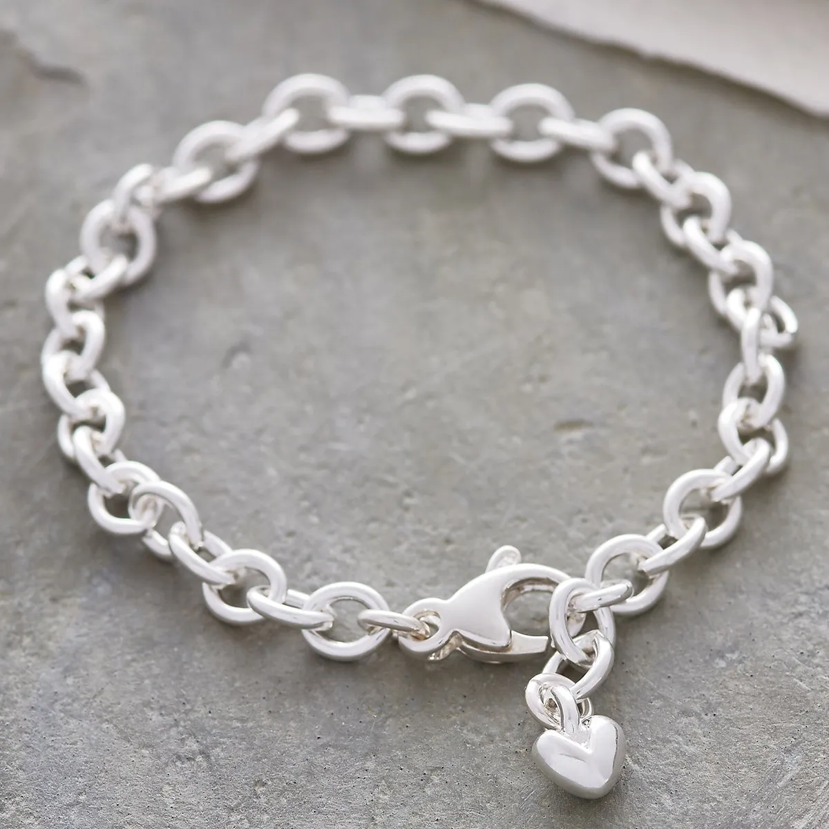 Mini Lifetime Silver Heart Charm Bracelet