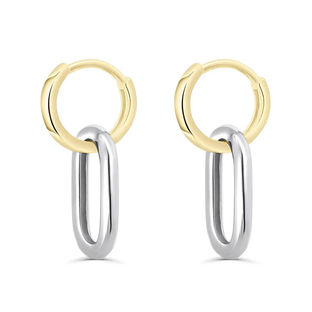 Nina Two tone Hoop Earrings