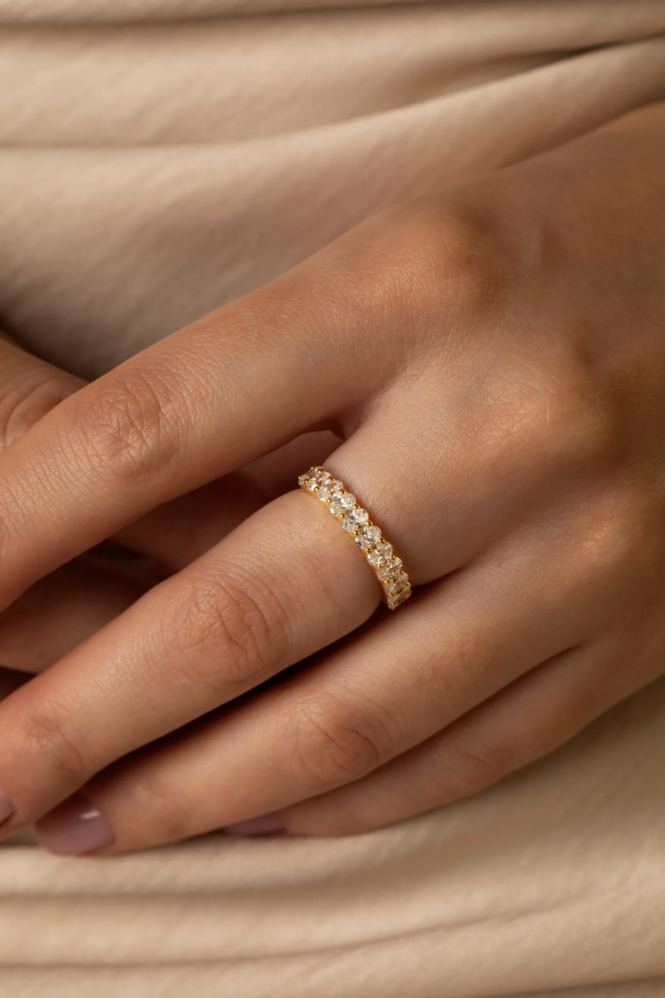 Oval Half Eternity Ring