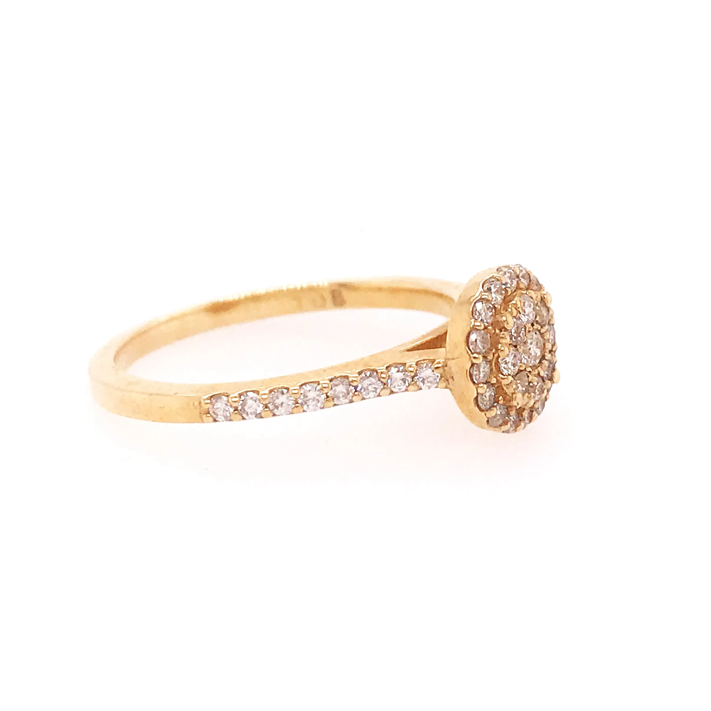 Pave Round Diamond Ring