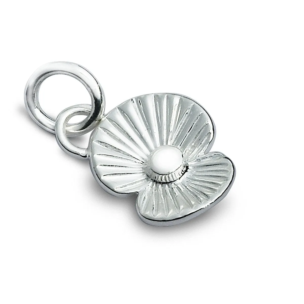 Poppy Flower Silver Charm