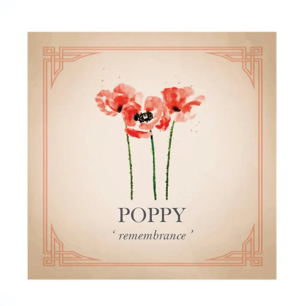 Poppy Flower Silver Charm