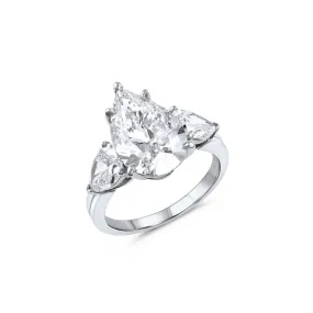 "Tiffany" Set 5.08Ct Pear Diamond Ring - Estate