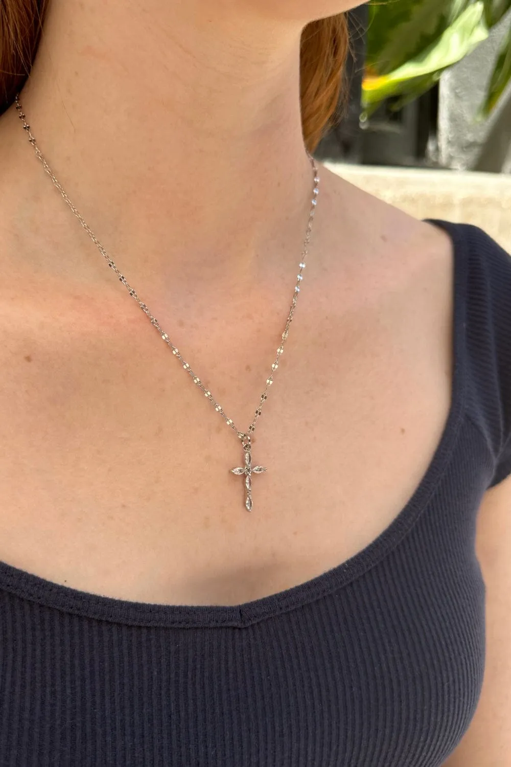 Rhinestone Cross Necklace