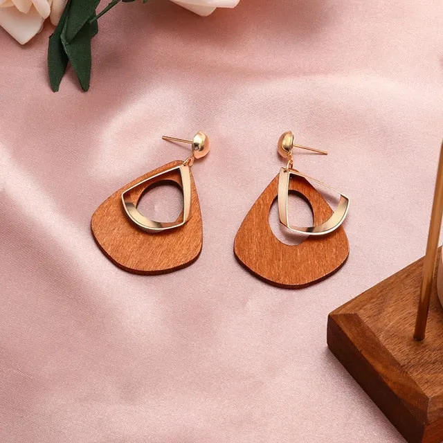 Round Dangle Geometric Drop Earrings For Women