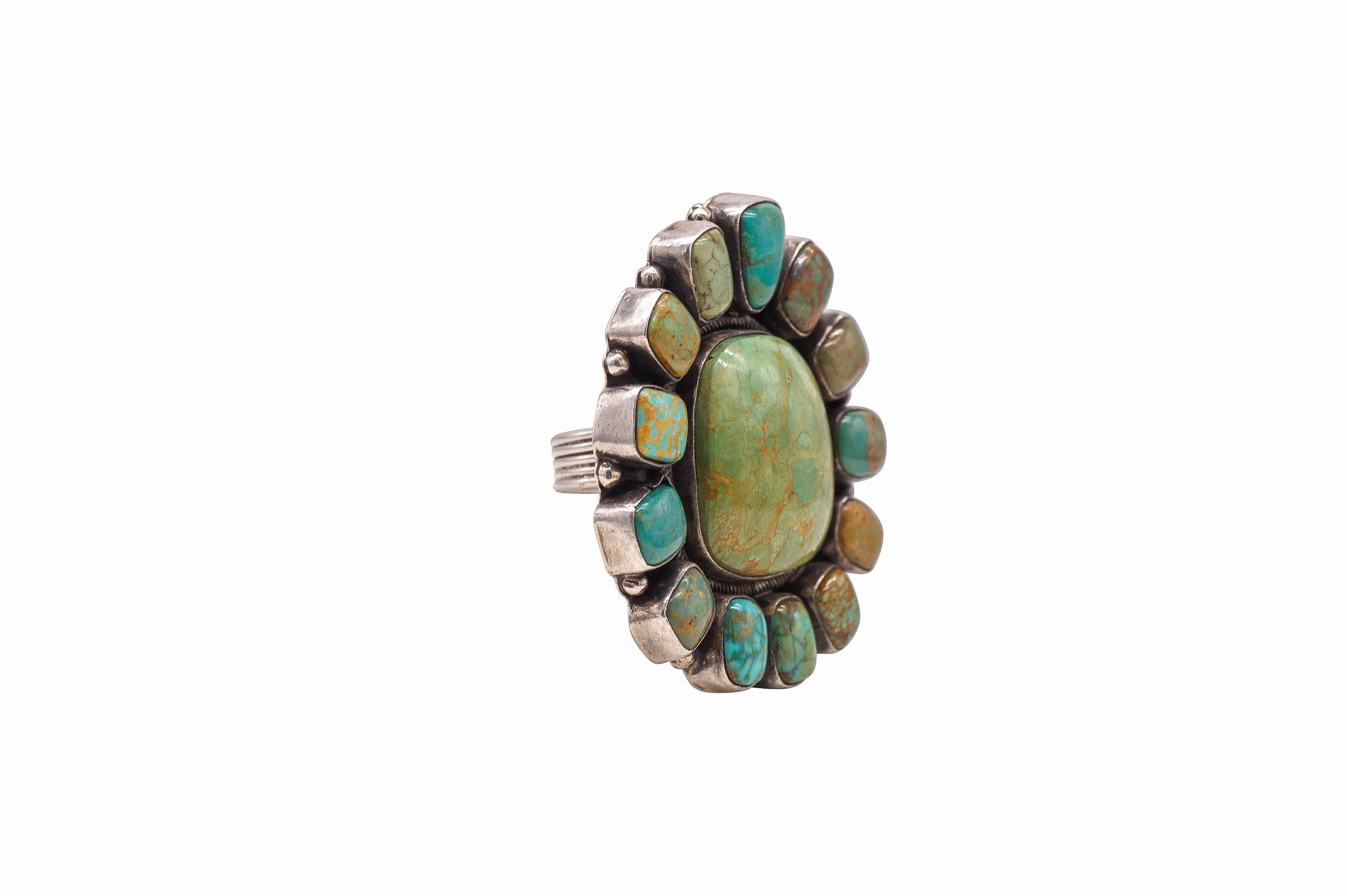 Royston Turquoise Cluster Ring | Artisan Handmade