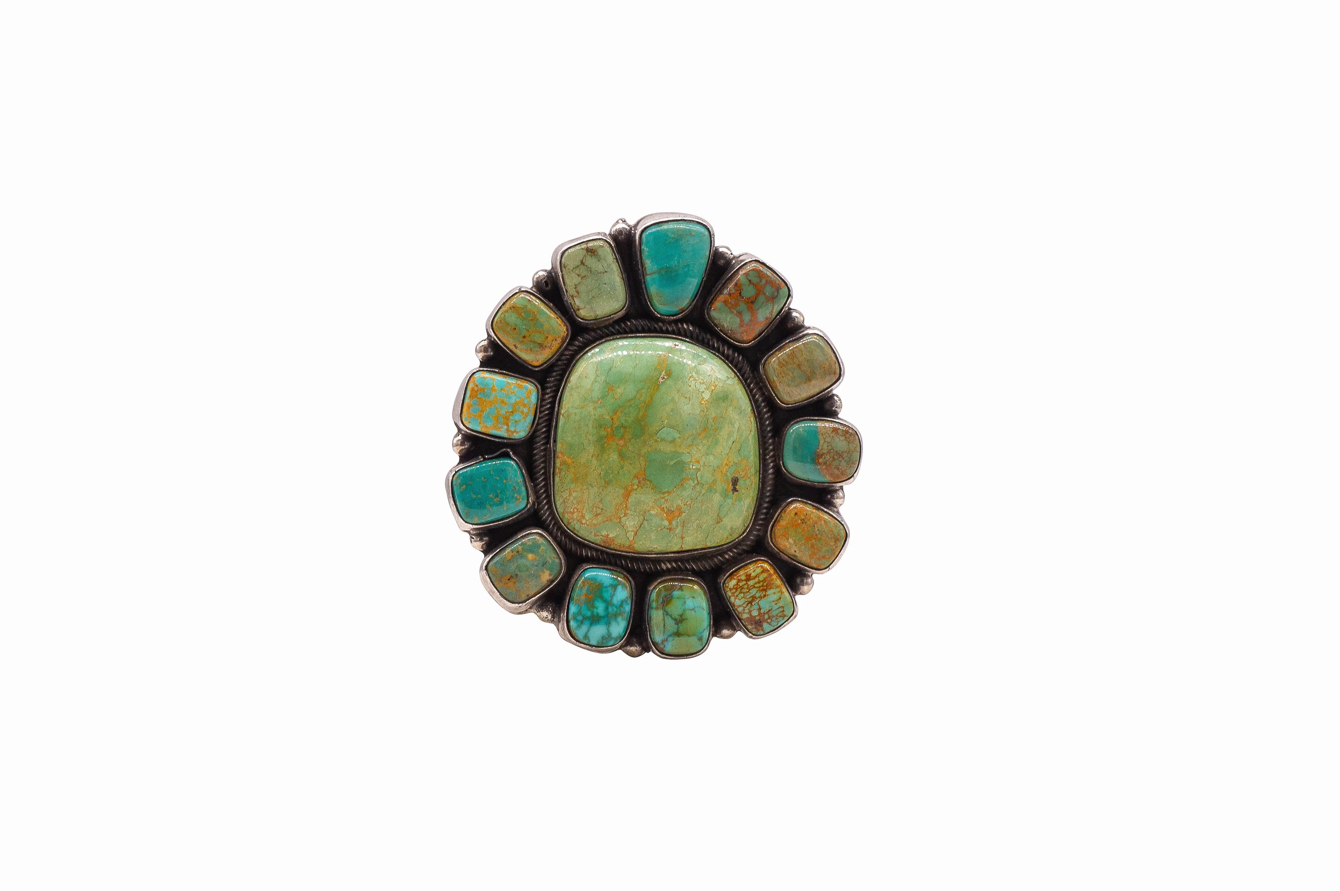 Royston Turquoise Cluster Ring | Artisan Handmade