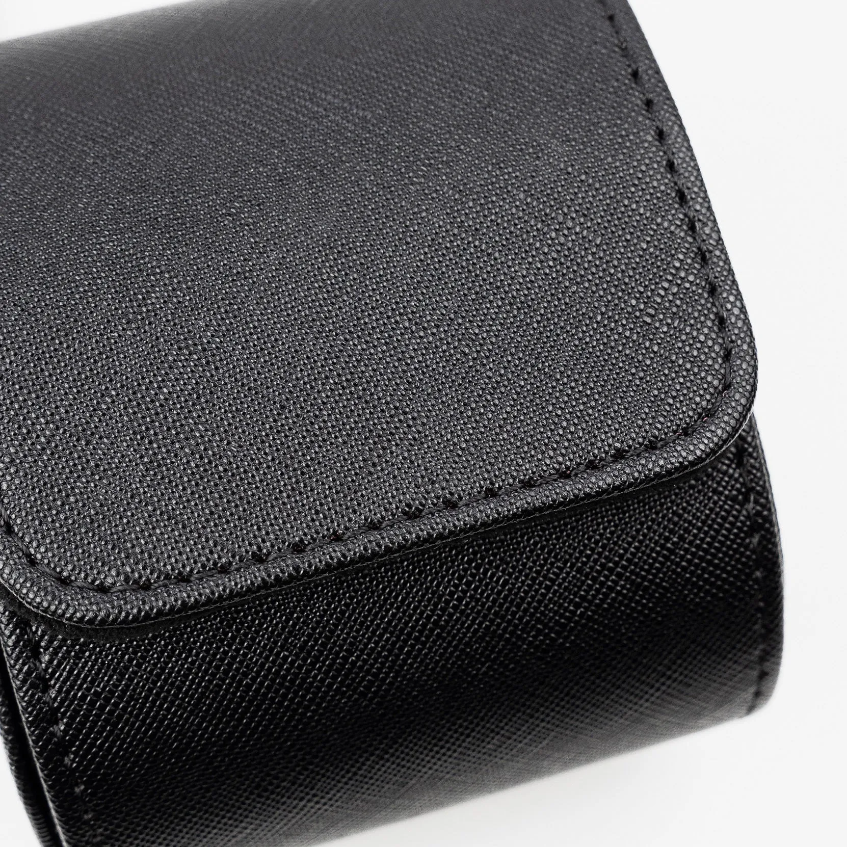 Saffiano Leather Watch Case in Black (3 Slots)