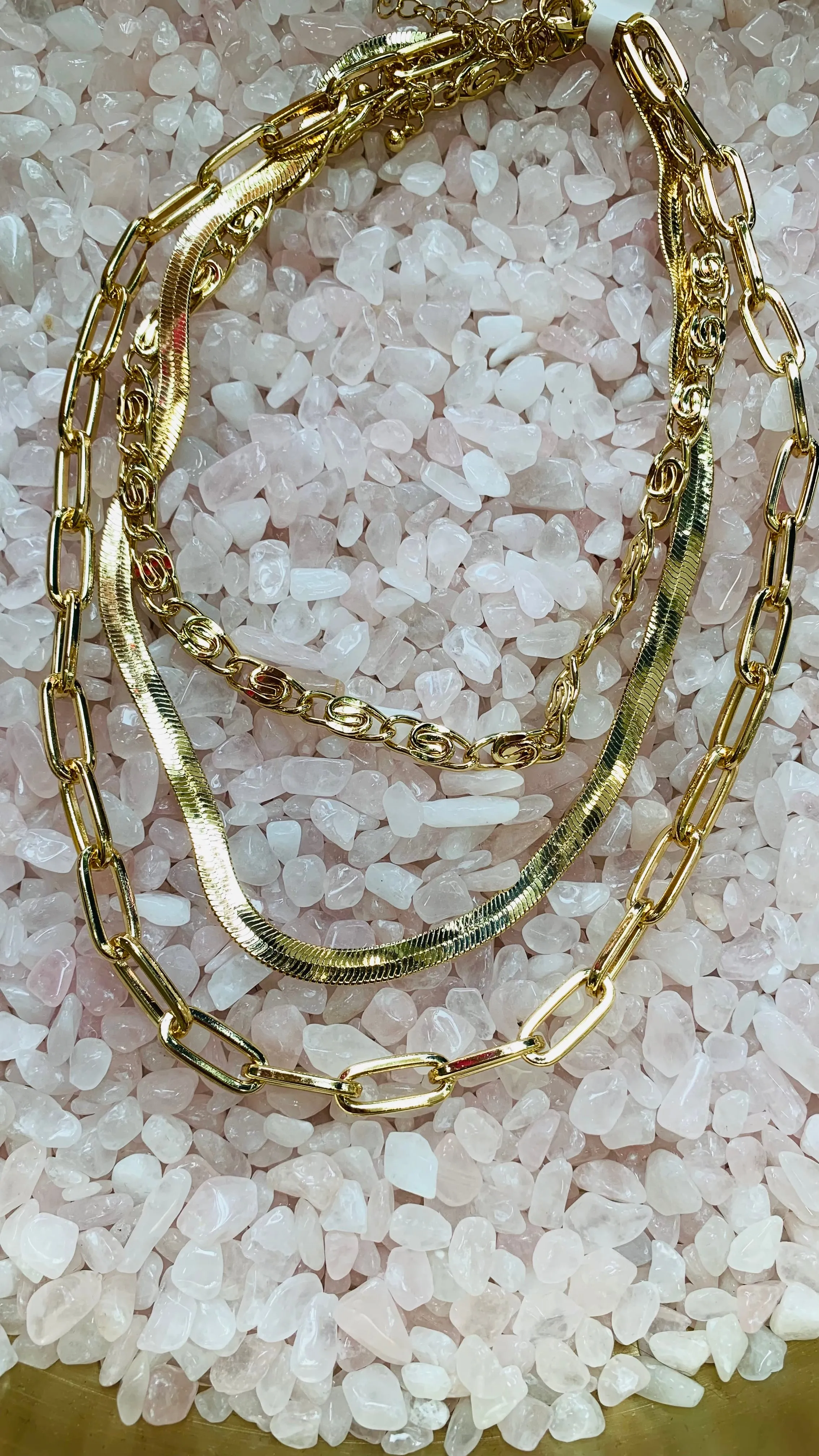 Shayla Tri Chain Gold Necklaces