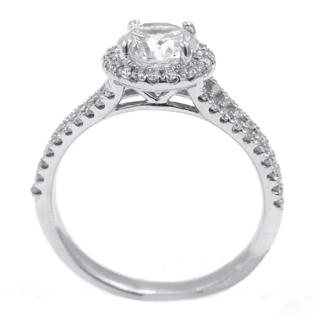 TASHA | Round Halo Split Shank Engagement Ring