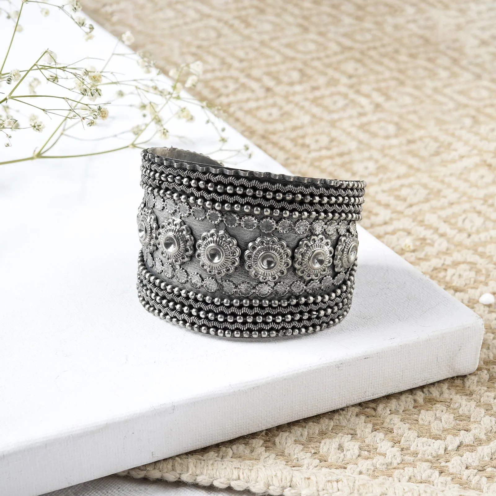 Teejh Aadhiya Silver Oxidised Bracelet