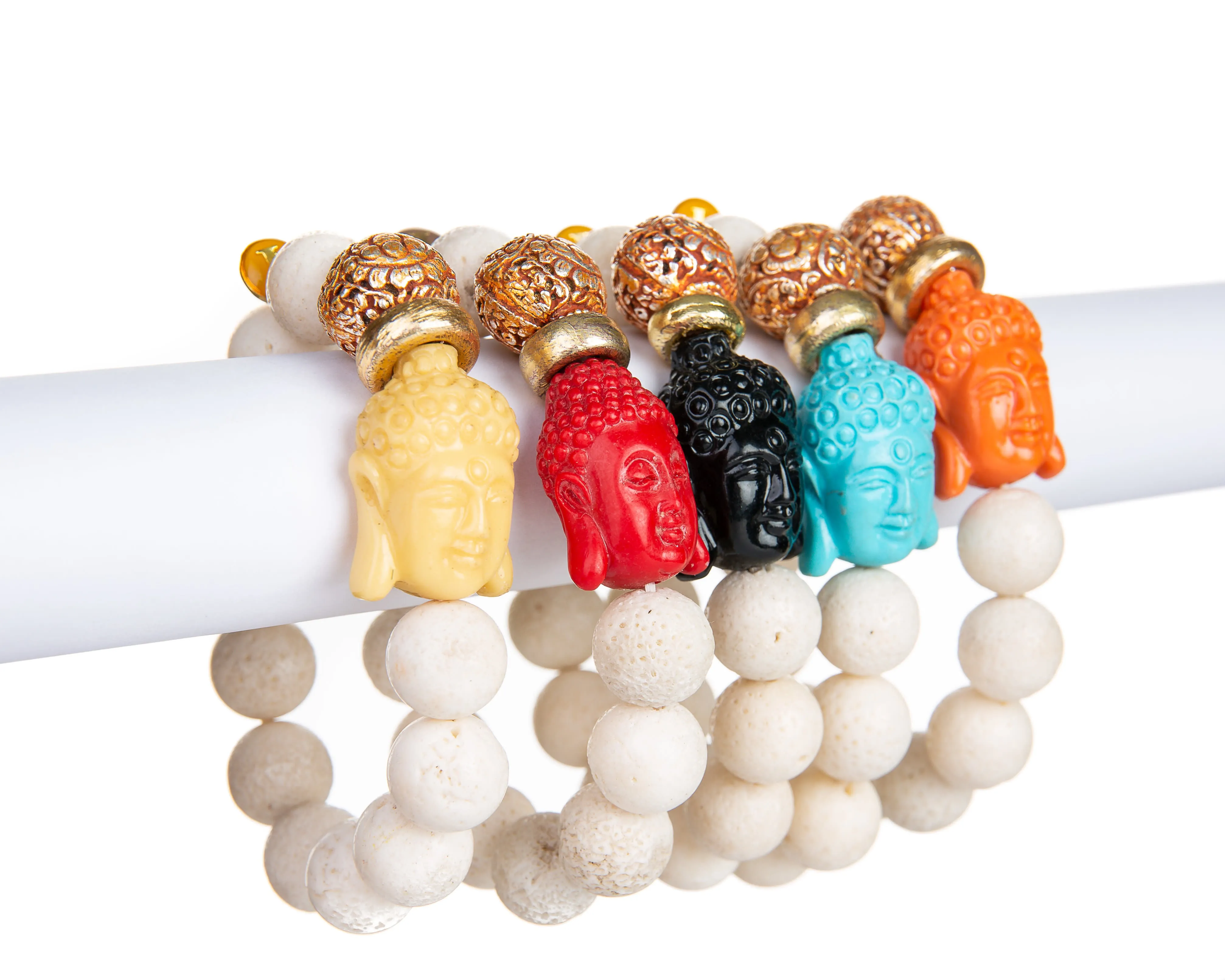 The Peace Bracelet (White Lava Buddha Bracelet)