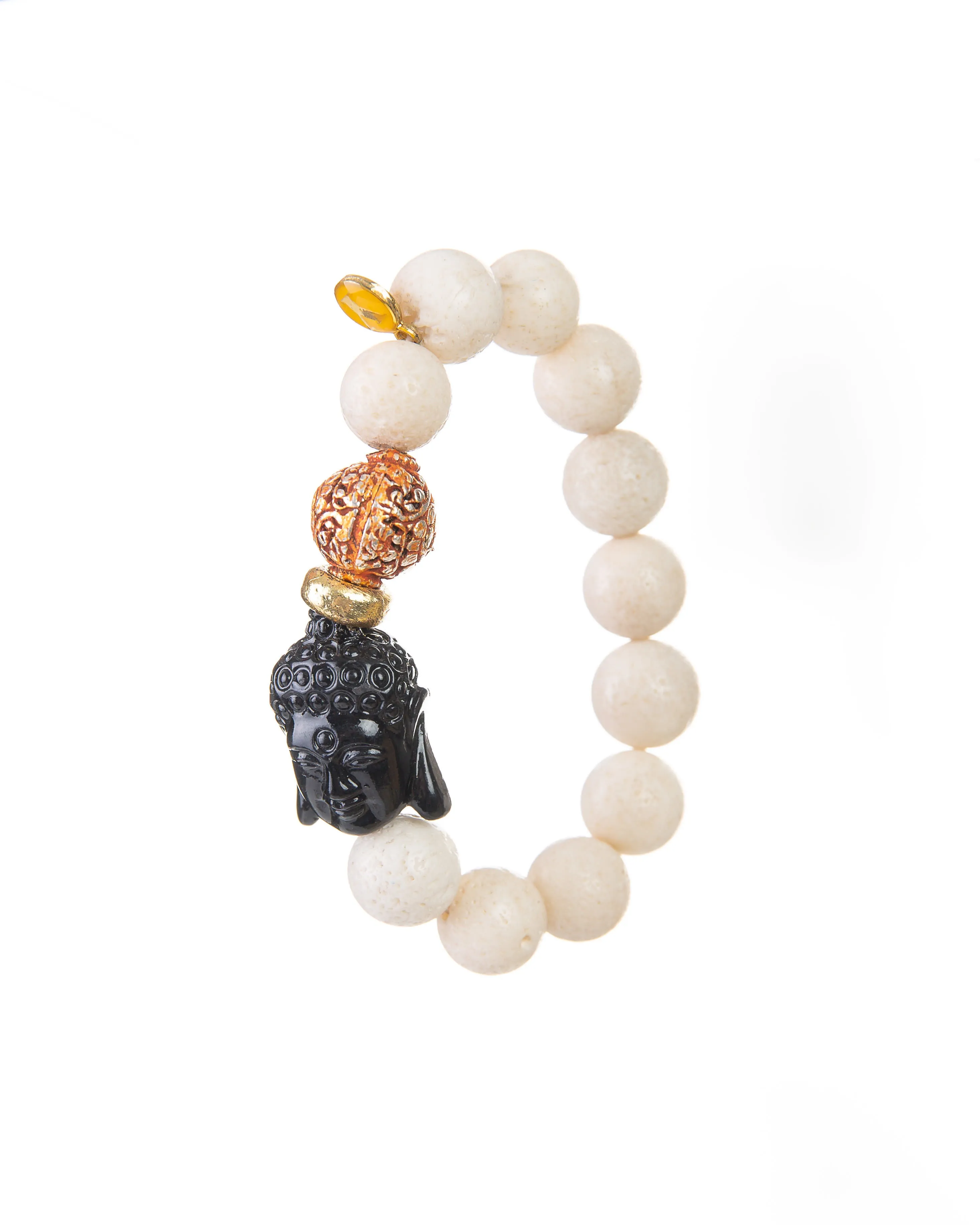 The Peace Bracelet (White Lava Buddha Bracelet)