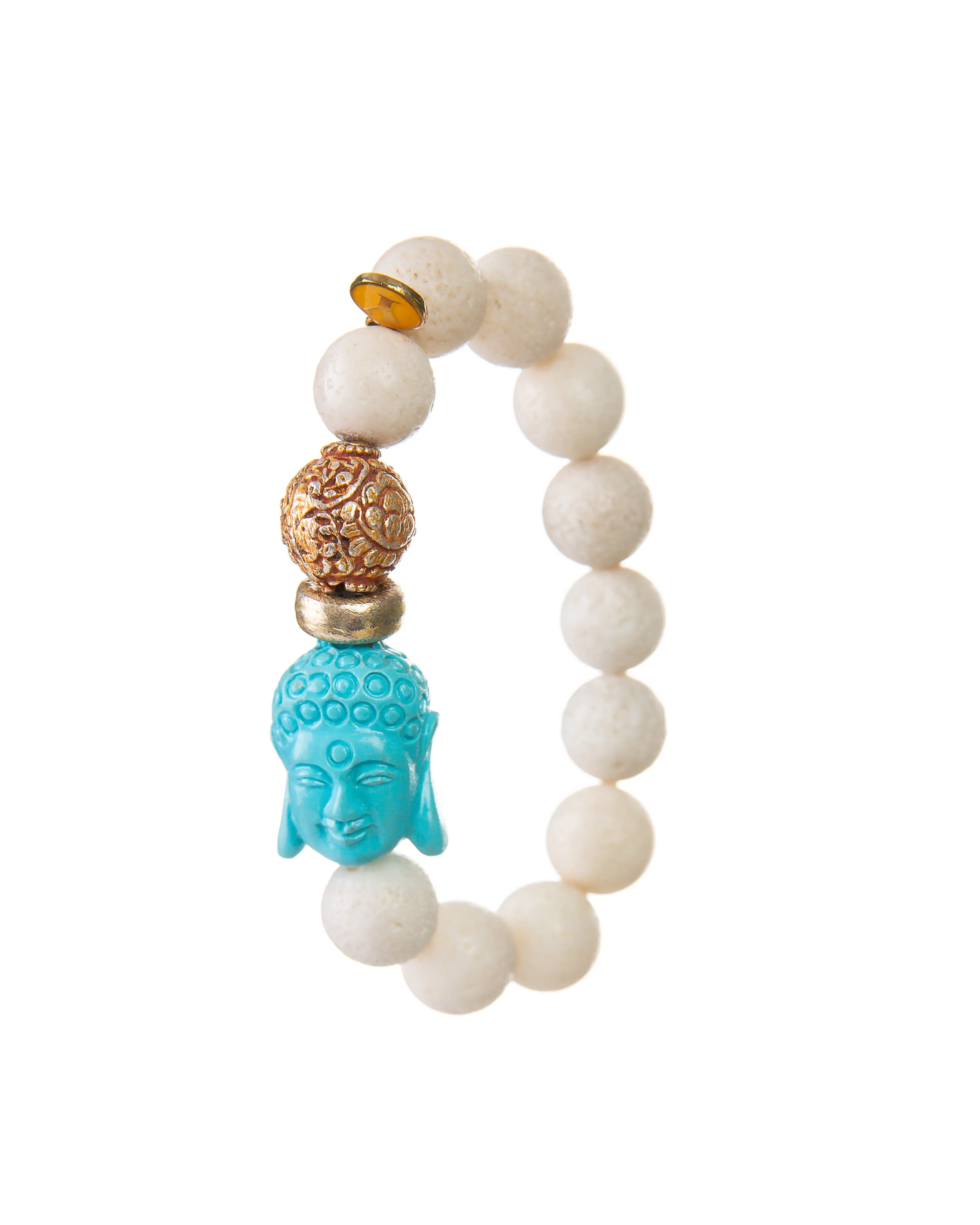 The Peace Bracelet (White Lava Buddha Bracelet)