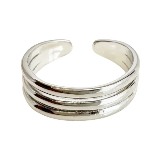 Three Band Silver Toe Ring