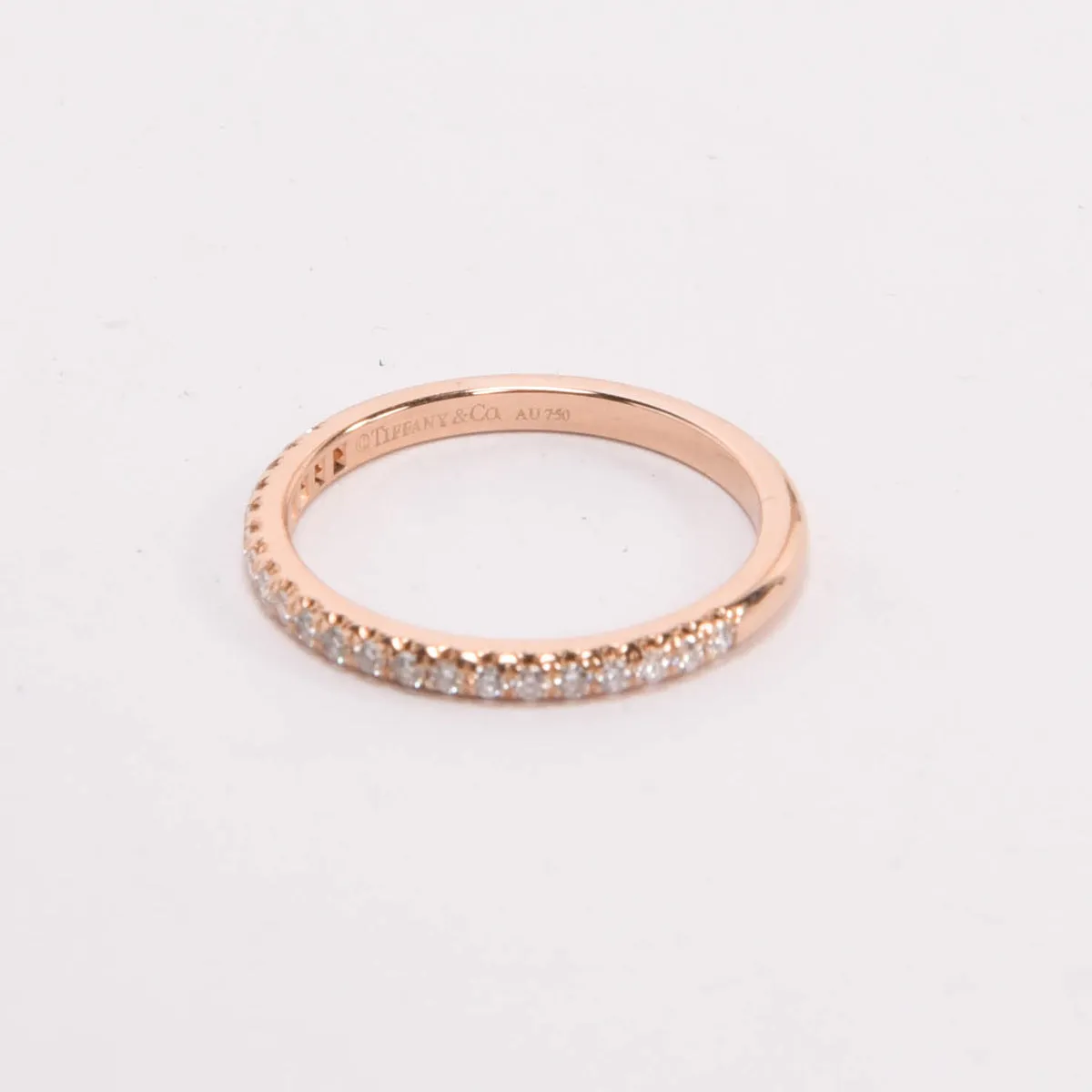 Tiffany & Co 18k Rose Gold Soleste Half Diamond Eternity Ring