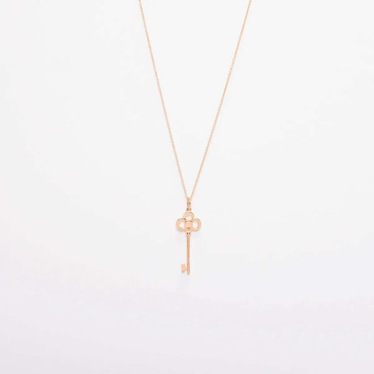 Tiffany & Co Rose Gold & Diamonds Crown Key Pendant