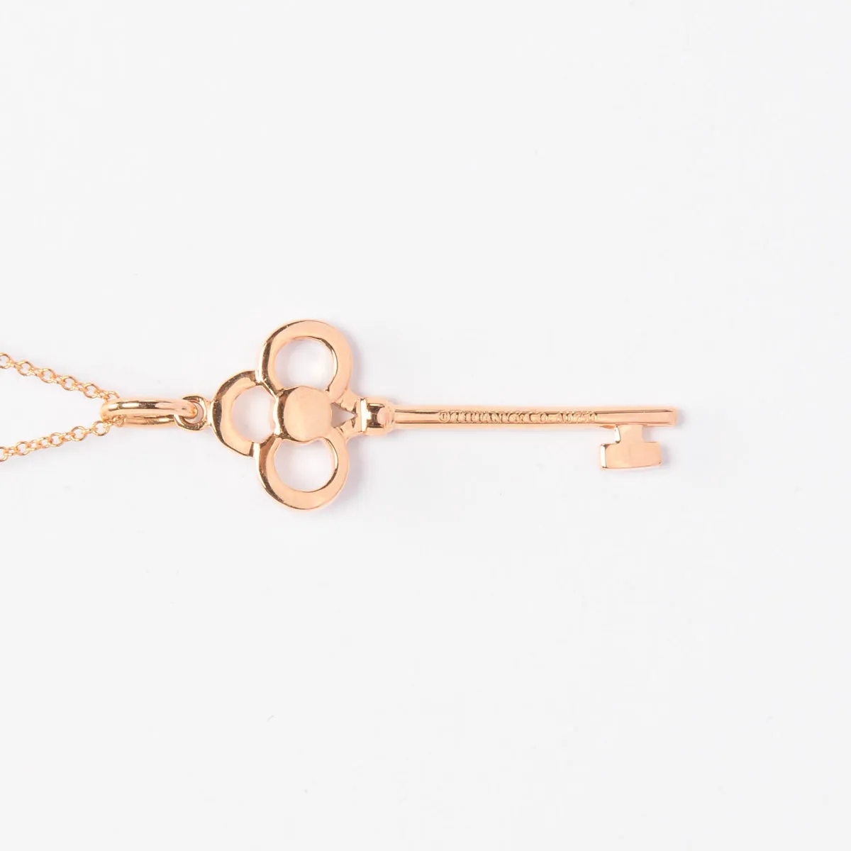 Tiffany & Co Rose Gold & Diamonds Crown Key Pendant