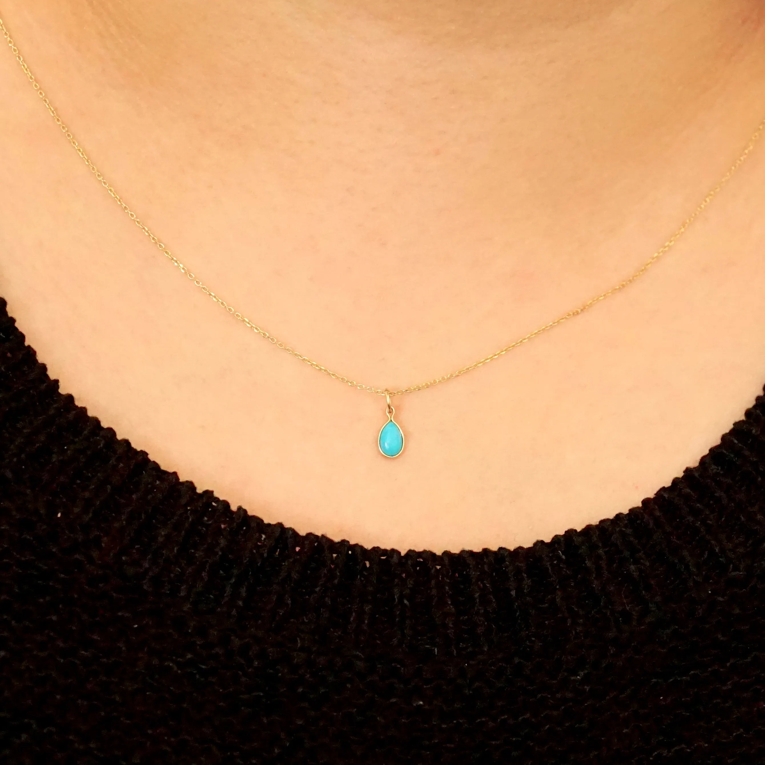 Turquoise Pendant Necklace, Silver Turquoise Pendant, Gold Turquoise Necklace