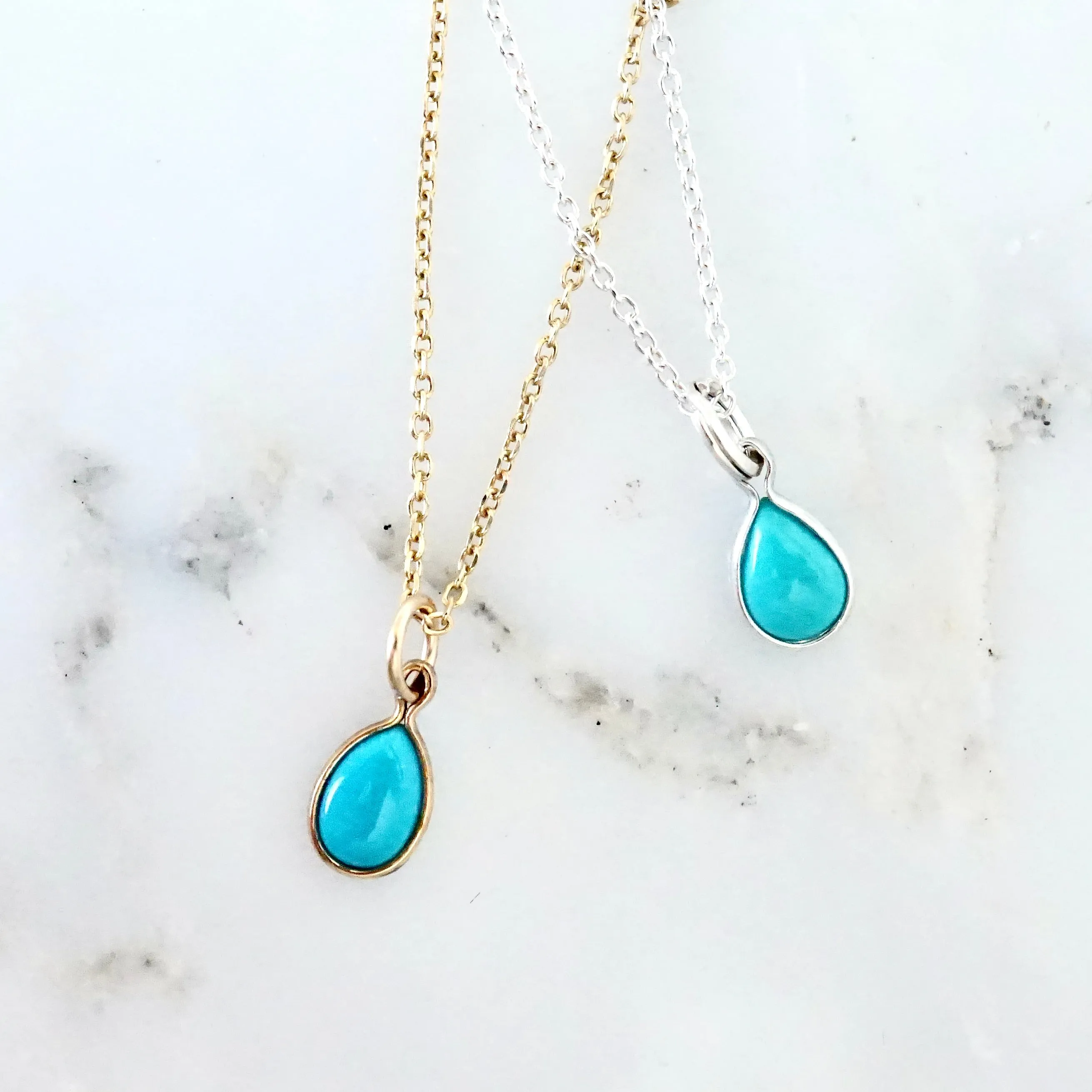 Turquoise Pendant Necklace, Silver Turquoise Pendant, Gold Turquoise Necklace