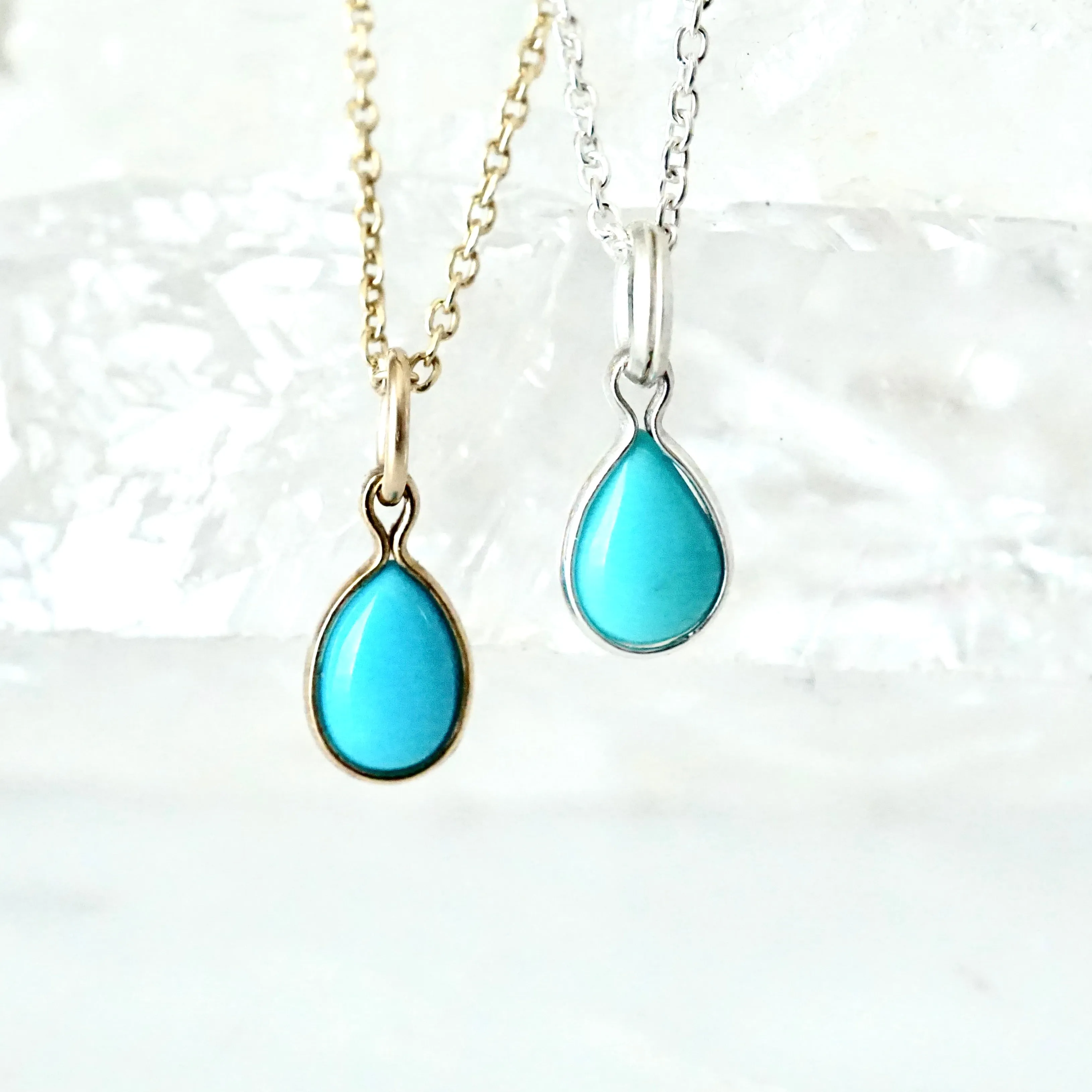 Turquoise Pendant Necklace, Silver Turquoise Pendant, Gold Turquoise Necklace