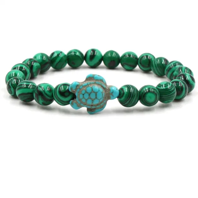 Unique Natural Stone Beads Turtle Bracelets - Turtle Saving Bracelets