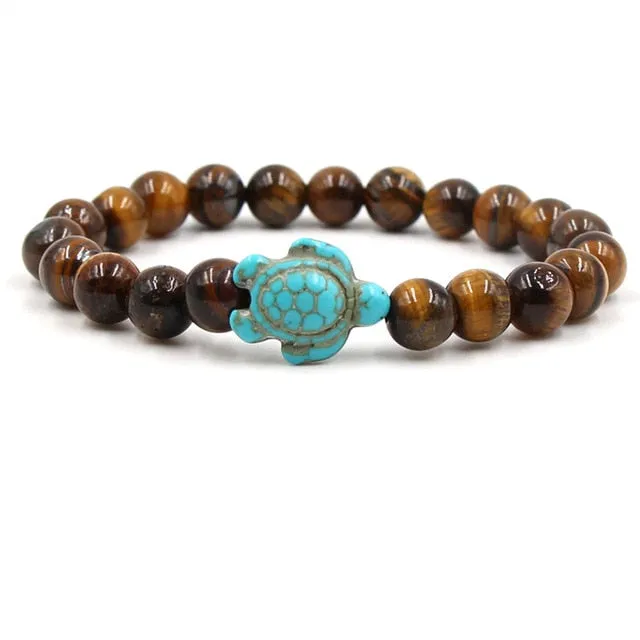 Unique Natural Stone Beads Turtle Bracelets - Turtle Saving Bracelets