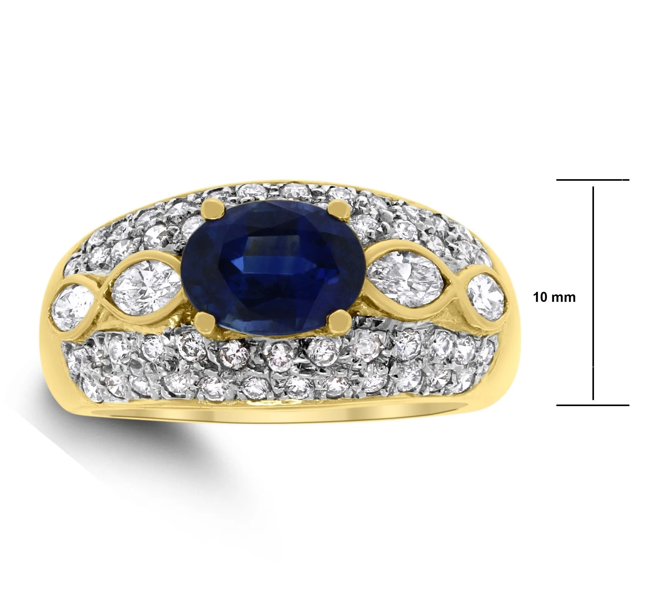 Vintage Sapphire & Diamond Band (3.04 ct Diamonds & Sapphire) in Yellow Gold